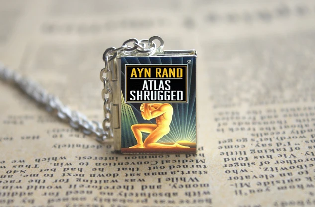 Atlas Shrugged Book Locket Necklace Брелок Серебряный и бронзовый тон B2351 | Украшения аксессуары