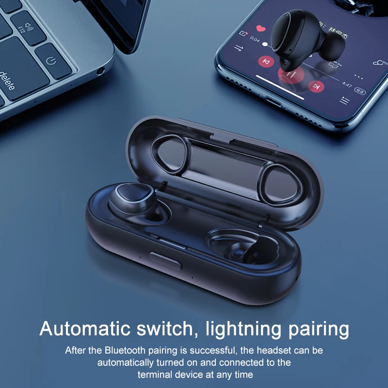 Водонепроницаемые наушники GOOJODOQ TWS IPX5 с Bluetooth 5 0 настоящие беспроводные стерео со
