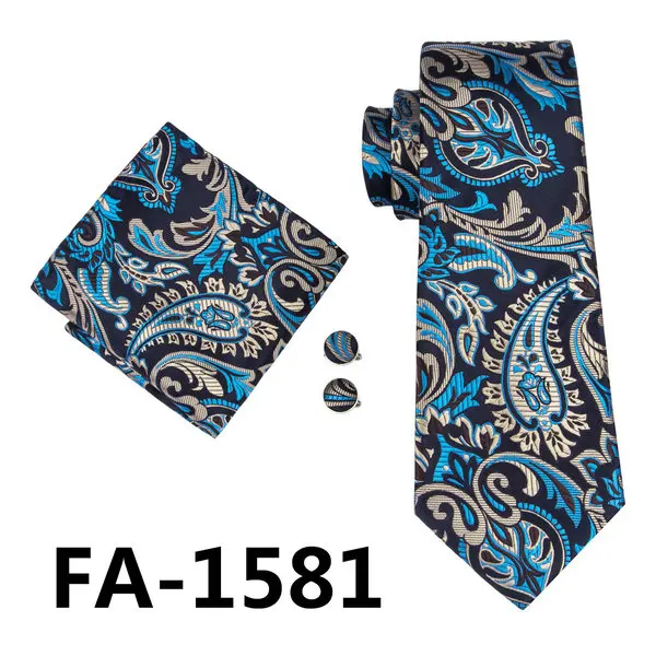 FA1581 FA-704 Красный мужской галстук в клетку шёлковый жаккард шейный галстук, носовой платок, запонки набор галстуков для мужчин деловые Свадебные вечеринки - Цвет: FA1581