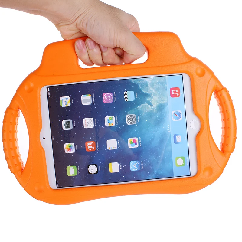 Популярный модный детский чехол для Apple Ipad Mini 1 2 3 Милая 3D мультяшная ручка Подставка для детей ударопрочный EVA пенное покрытие+ стилус+ пленка - Цвет: Оранжевый