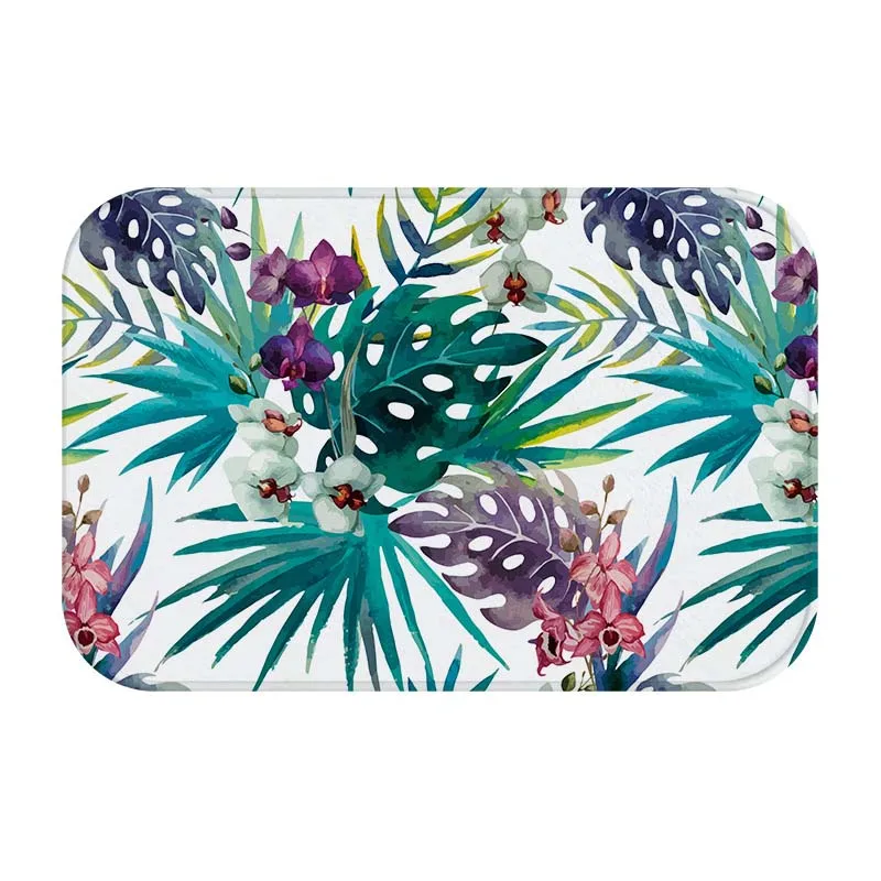 7 Тропические растения печать Дверной коврик фланелевый домашний декор нескользящий коврик для пола тропические растения дверной коврик vloerковрик Badmat Tapis de bain - Цвет: 7