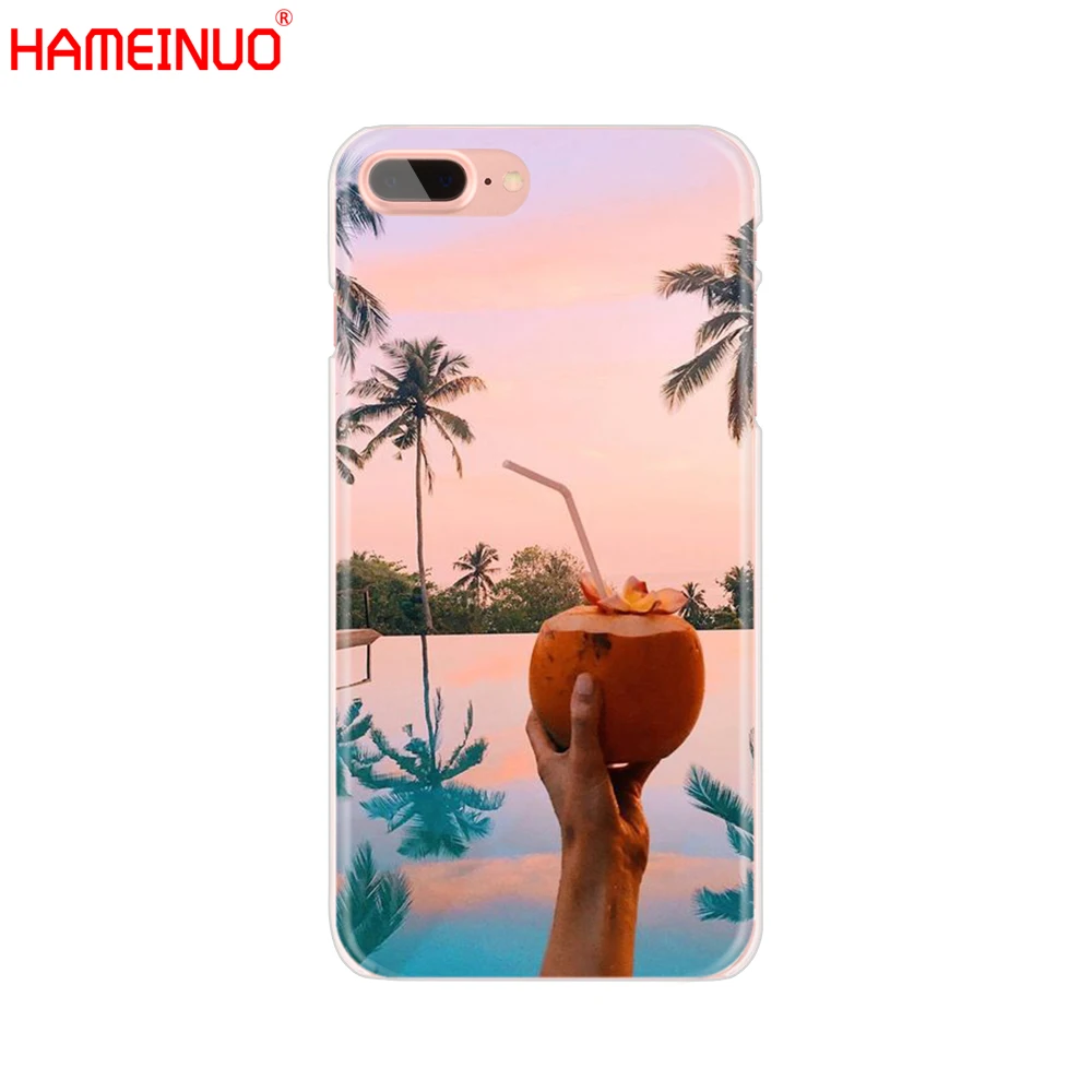 HAMEINUO кокосовый на пляже Чехол для мобильного телефона iphone X 8 7 6 4 4s 5 5s SE 5c 6s