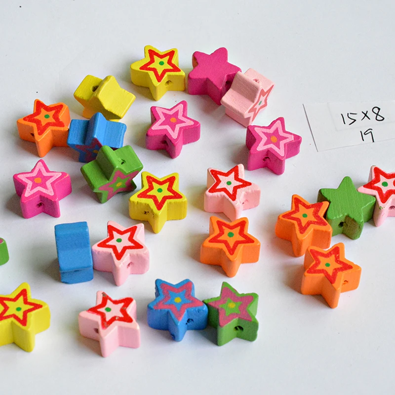 002-15pcs Самодельные Украшения в форме божьей коровки, красные бусины из натурального дерева 13 мм, Детский отдел рукоделия с изображением героев мультфильмов 036 - Цвет: 002-15pcs