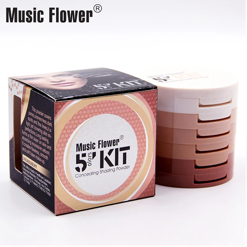 Официальный Music Flower 5 в 1 затенение порошок 24 часа длительный минеральная вода Magic Selfie stick с зеркалом и буфами на рукавах Для женщин Make up