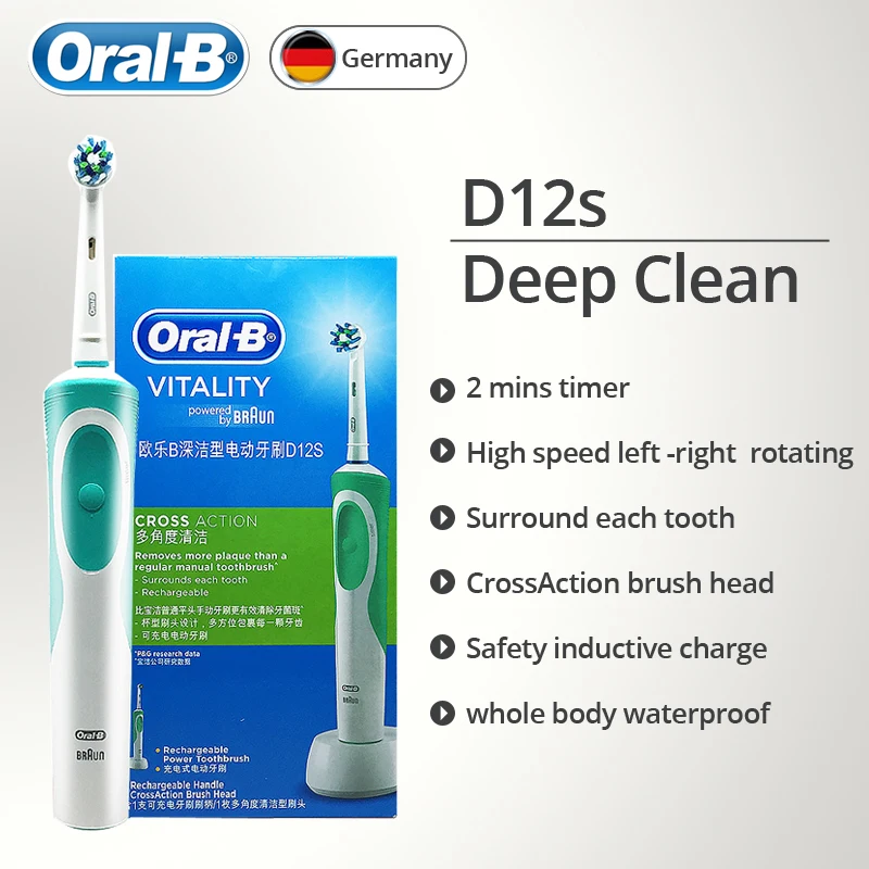 Оригинальный Oral B электрические зубные щётки Крест Действие кисточки головы