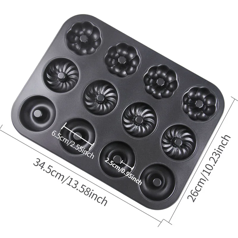 12 полости пончик Сковорода Премиум антипригарные формы для выпечки торта