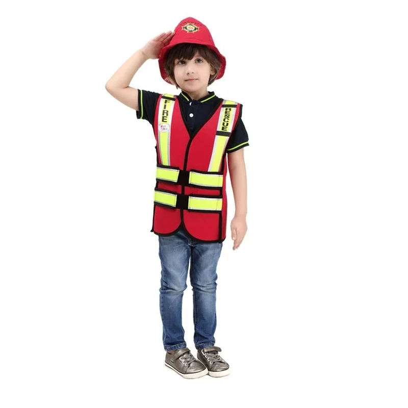 Хэллоуин пожарный Красный игра представление супер полицейский Косплей жилет