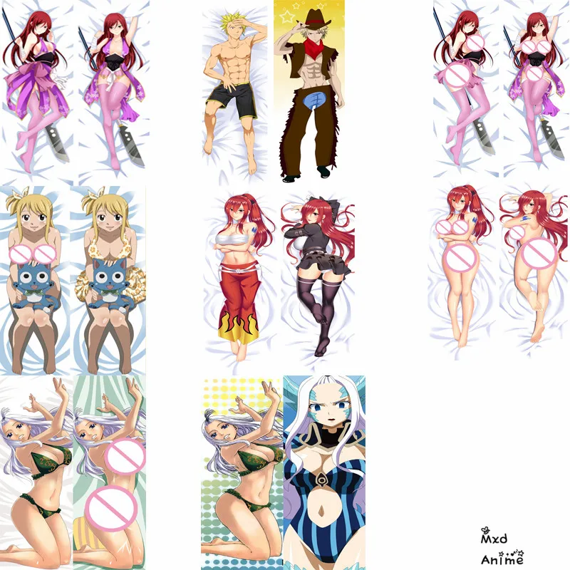 Популярное японское аниме Сказочный хвост Natsu & Erza Scarlet Lucy Heartfilia Подушка Dakimakura