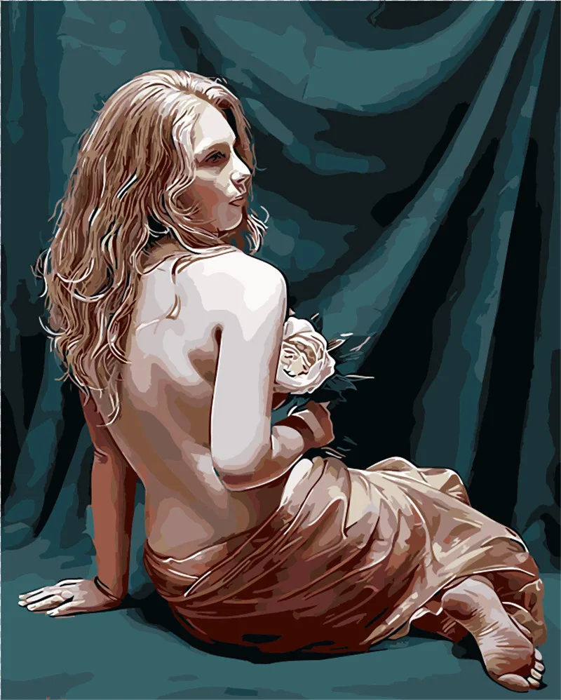 Картина для девушки в ванной украшение дома без рамки голая сексуальная телесная