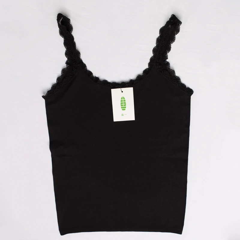 Тонкий Топ Guiyi из нейлона с кружевом черного или белого цвета на бретелях для лета