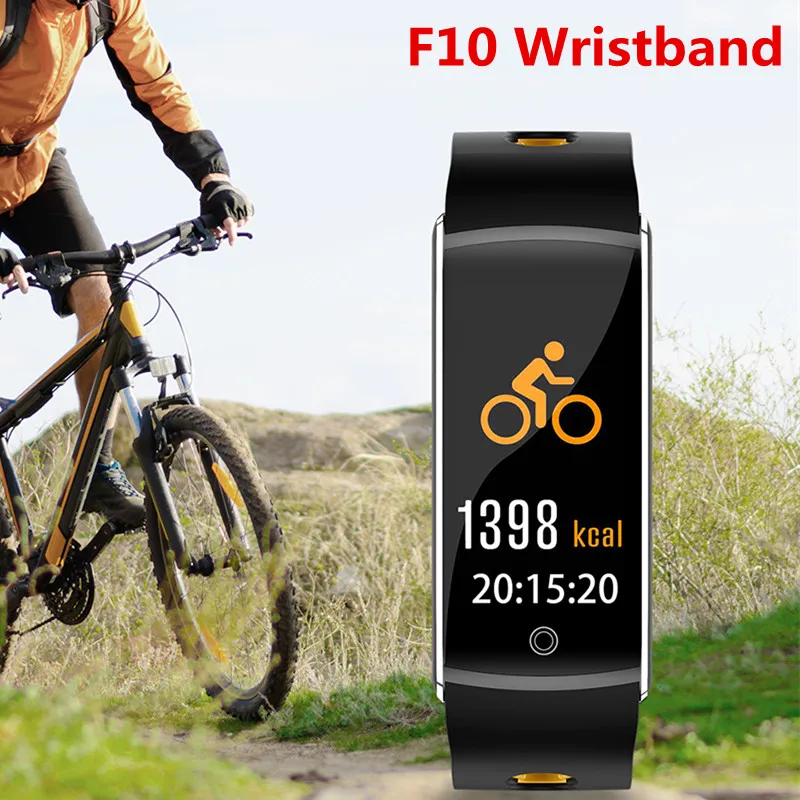 F10 OLED Фитнес браслет Bluetooth Смарт-браслет IP68 Водонепроницаемый монитор сердечного