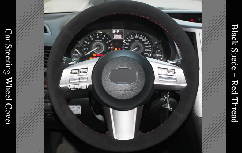 LQTENLEO черная замша DIY Ручная сшитая крышка рулевого колеса автомобиля для Subaru Outback 2010 2011 2012 Legacy 2009-2012