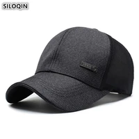siloqin snapback cap mens breathable mesh baseball caps summer new adjustable head size sunscreen fishing cap bone dads hats
