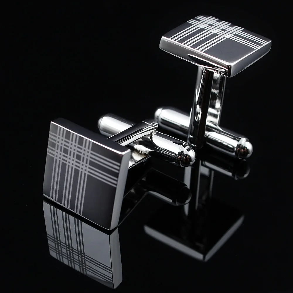 Новое поступление простые белые Золотые Запонки И Зажимы Для Галстука мужские