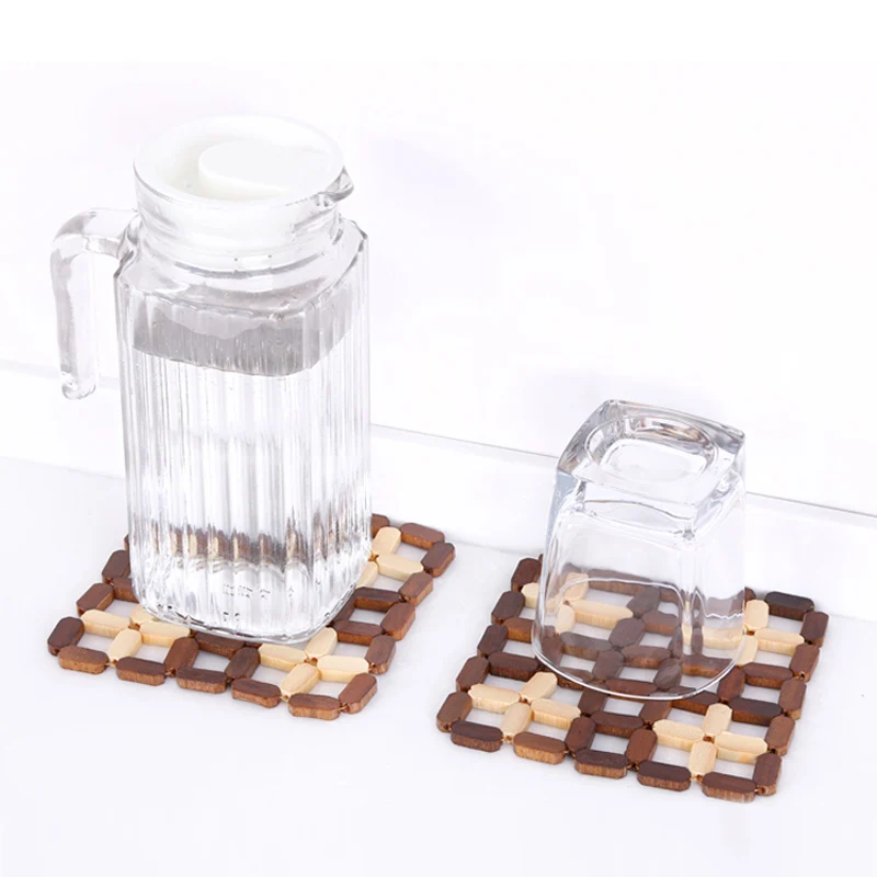 Крутой инструмент защита поверхности квадратная бамбуковая миска коврики для