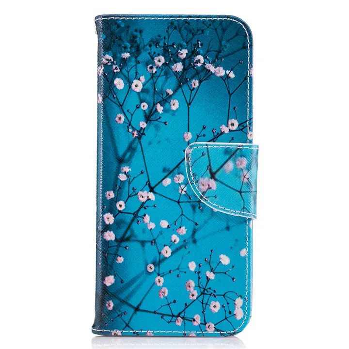 Крышка чехол для samsung Galaxy S9 S8 Plus Note 8 J3 J5 Prime J7 A3 A5 A7 A8 жирафа медведя кожаный чехол-книжка с отделениями для карт и Капа D07H - Цвет: Plum Blossom