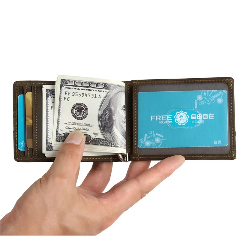 Nesitu RFID Блокировка винтажный коричневый Прочный Мужской кошелек из натуральной