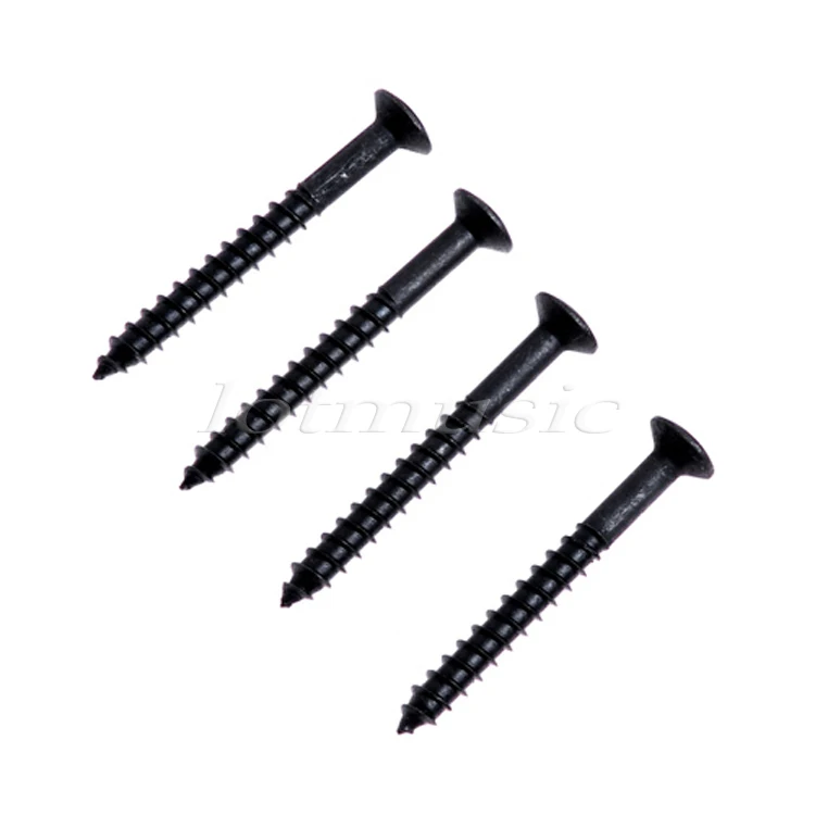 

4Pcs Black Neck Plate Screw for Fender Strat Tele Guitar Replacement