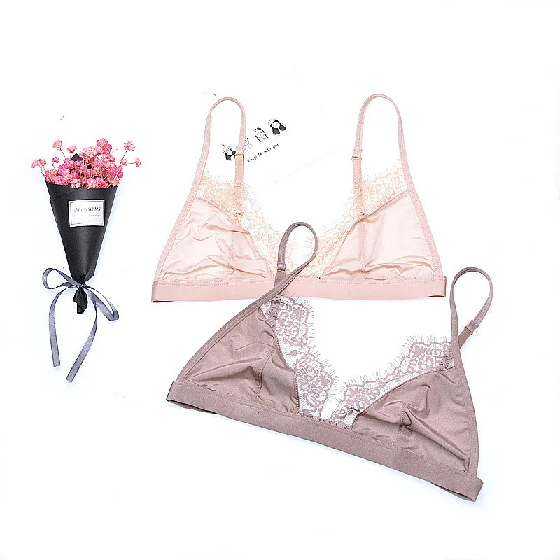 Модные бюстгальтеры в стиле пэчворк женские сексуальные ультра тонкие цветочные