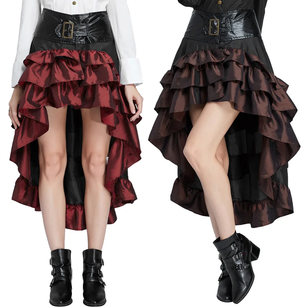 Женская юбка уличная Клубная вечеринка Ретро стиль стимпанк готика открытая