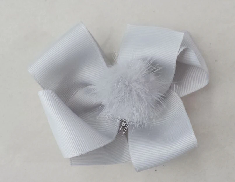 Банты для волос с меховым помпоном 50 шт. головные уборы девочек бутик эластичных