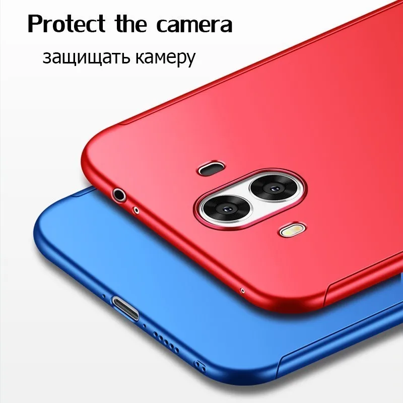 Чехол с полным корпусом 360 градусов для Huawei P9 P10 P20 Lite Plus чехлы со стеклянным