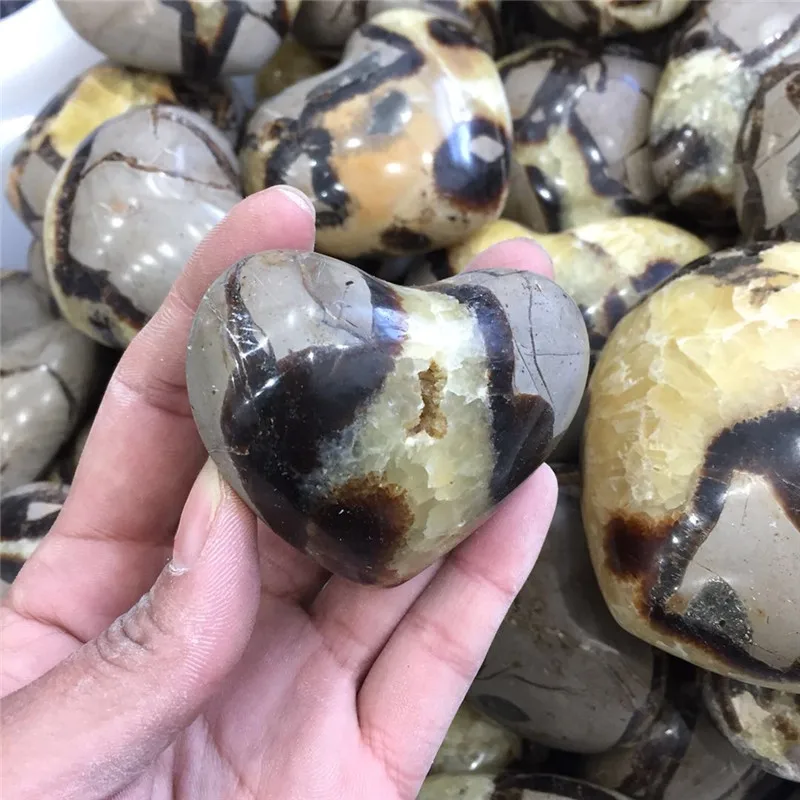 drop shipping love gemstone natural septarium crystal heart reiki healing septarian meditation as gift | Дом и сад