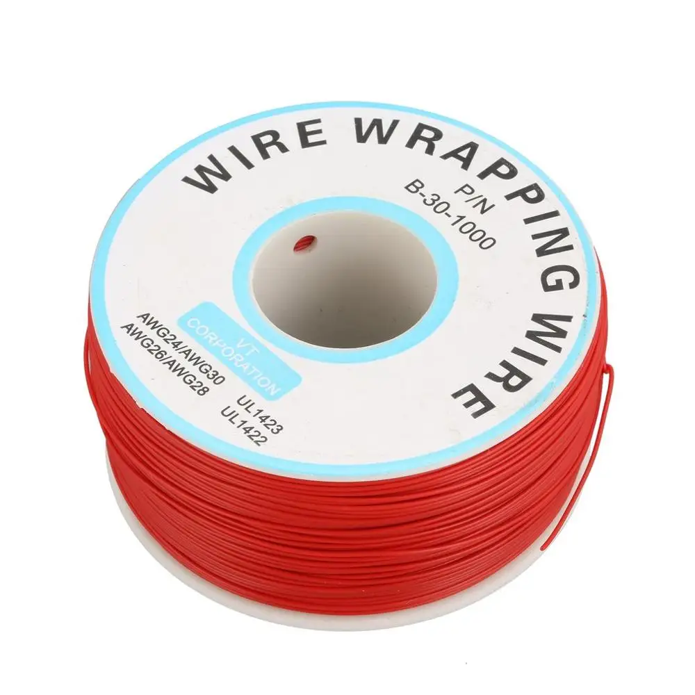 Красный 250 м 30awg одножильный медный провод ОК линия цепи полета линия Pcb Перемычка провода электронный сварочный кабель - Цвет: Красный