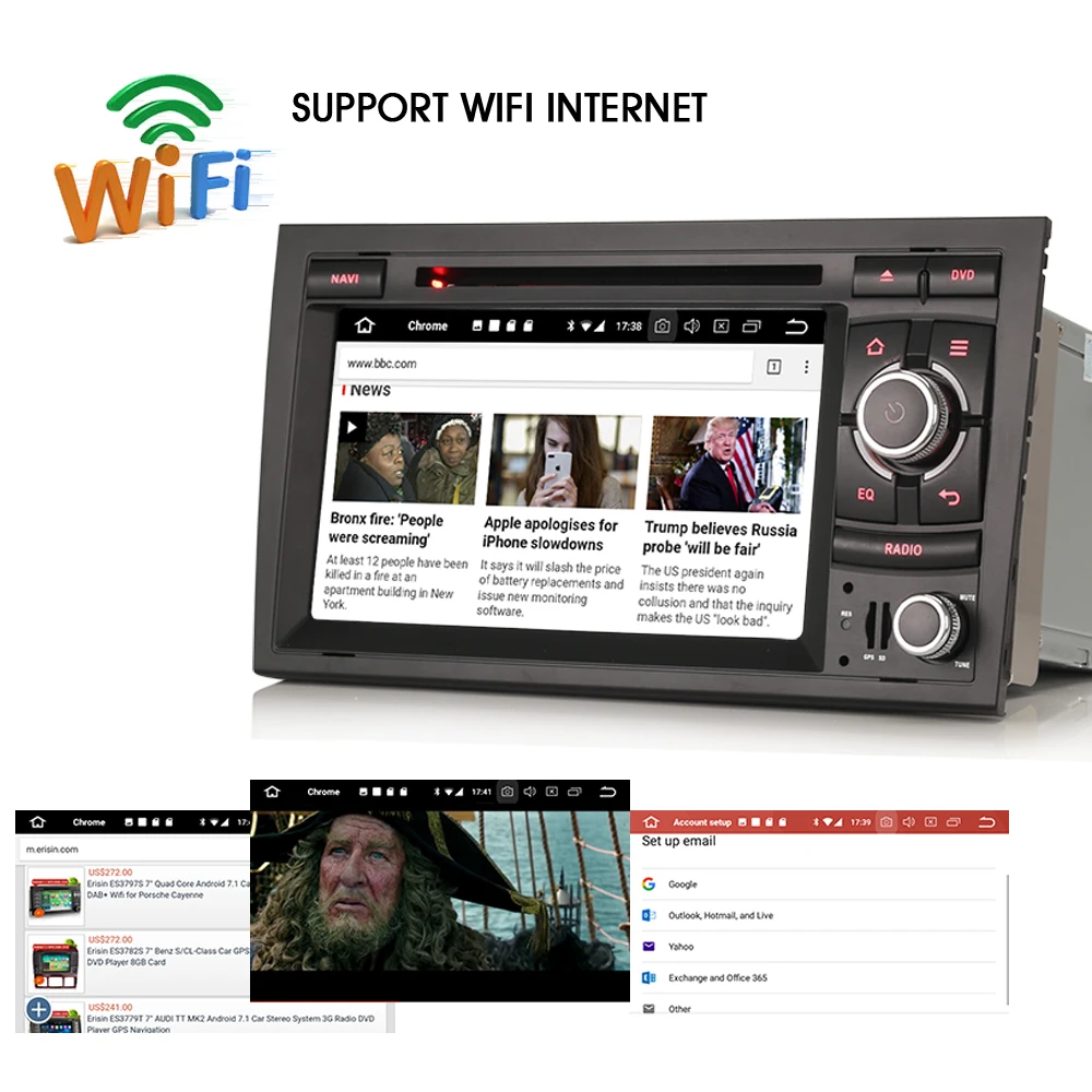 Автомагнитола с GPS навигацией 7 дюймов Android 8 0 DAB + навигация радио RDS BT головное