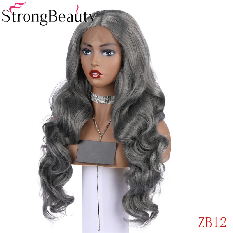 StrongBeauty синтетический парик фронта шнурка длинные волнистые натуральные парики женские парики