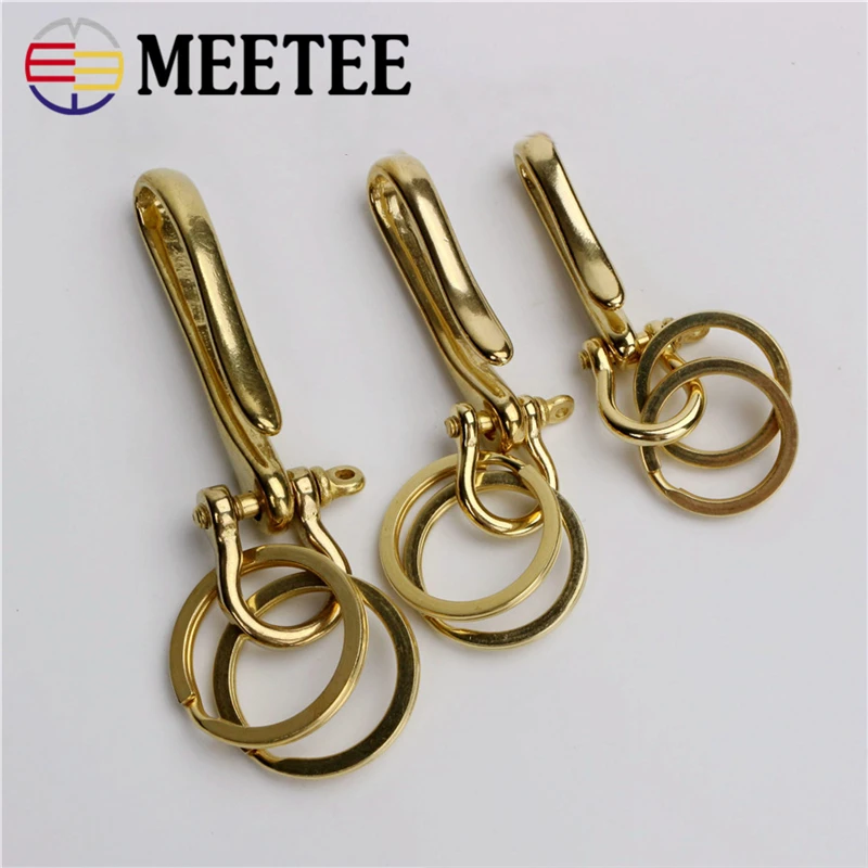 Брелок Meetee U образной формы из чистой латуни пряжка O D кольцо для ключей кошелек