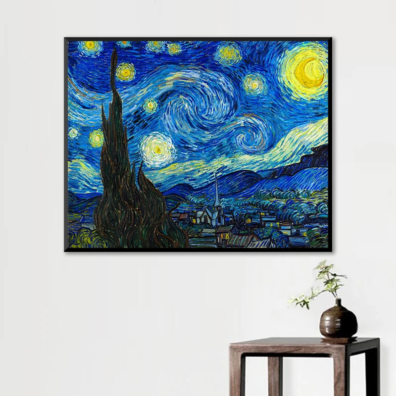 Vincent van Gogh звездное небо абстрактный Классический стиль холст Художественная печать постер, Настенная картина для гостиной, домашний декор