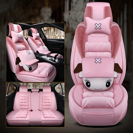 Pink Cartoon Спереди и сзади) Высокое качество универсальные автомобильные чехлы на сиденья для benz mercedes c180 c200 gl x164 ml w164 ml320 w163 w461 w46 автокресла - Название цвета: Pink Cartoon