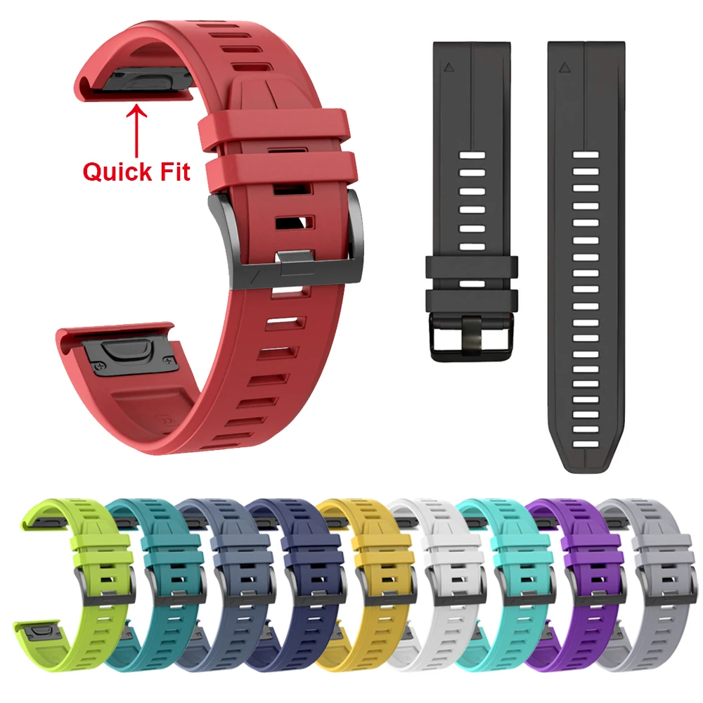 Ремешок силиконовый для Garmin Fenix 5 Plus 22 мм быстросъемный браслет наручных часов