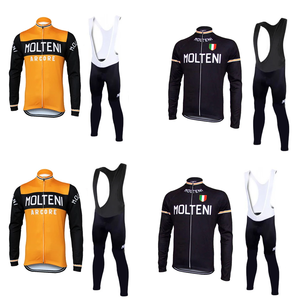 

Набор мужских велосипедных Джерси MOLTENI с длинным рукавом, зимняя одежда для велосипеда с длинными рукавами, топы, Зимняя шерстяная или без ш...