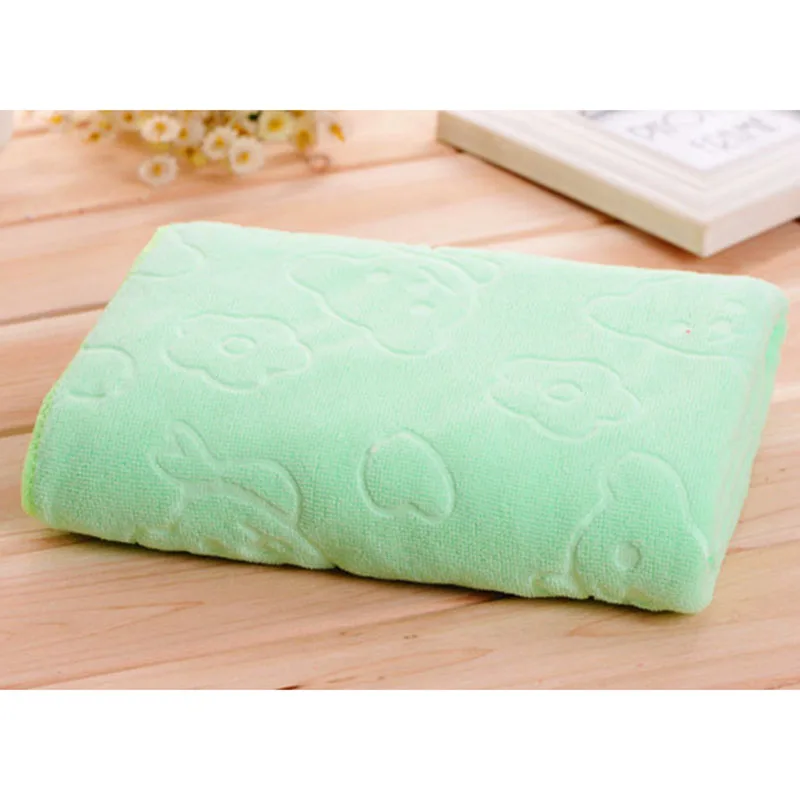 G Light green 70*140 мультяшный медведь детское большое полотенце для ванны абсорбирующее банное полотенце из микрофибры пляжное полотенце высокое качество горячая распродажа - Цвет: G Light green