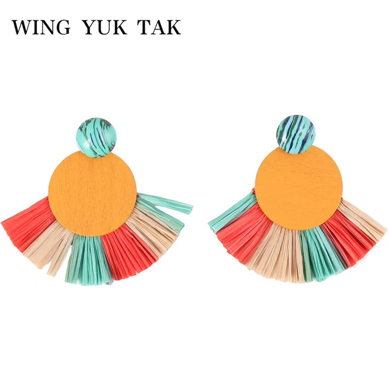 Женские разноцветные Серьги Подвески wing yuk tak Bohemia этнические праздничные круглые