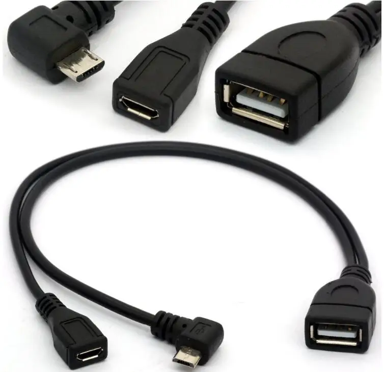 Угловой Y образный разветвитель Micro USB кабель OTG усилитель питания Шнур 2 0 A мама до