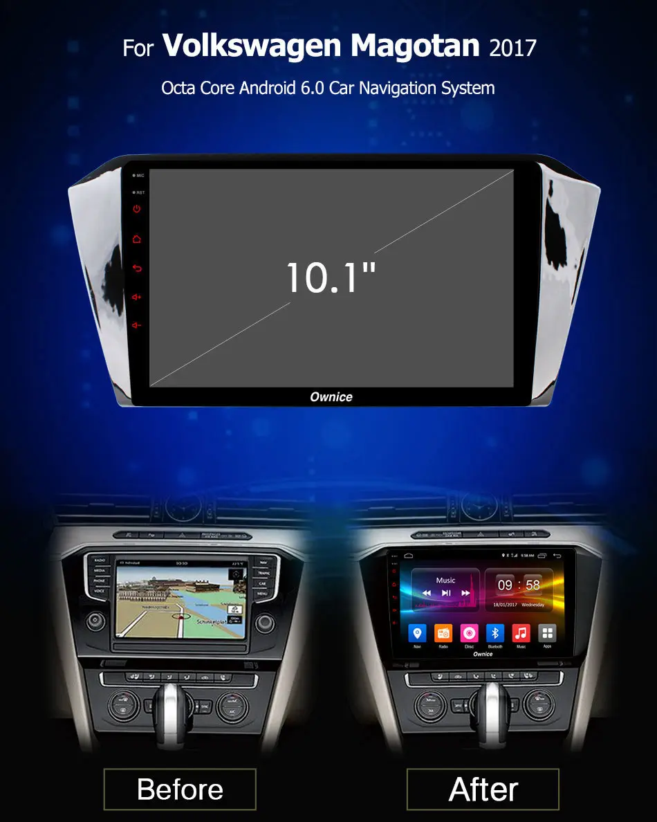 10 1 дюймовый Android 6 0 Автомобильный DVD-плеер для Volkswagen VW Magotan 2017 Octa 8 Core GPS навигация