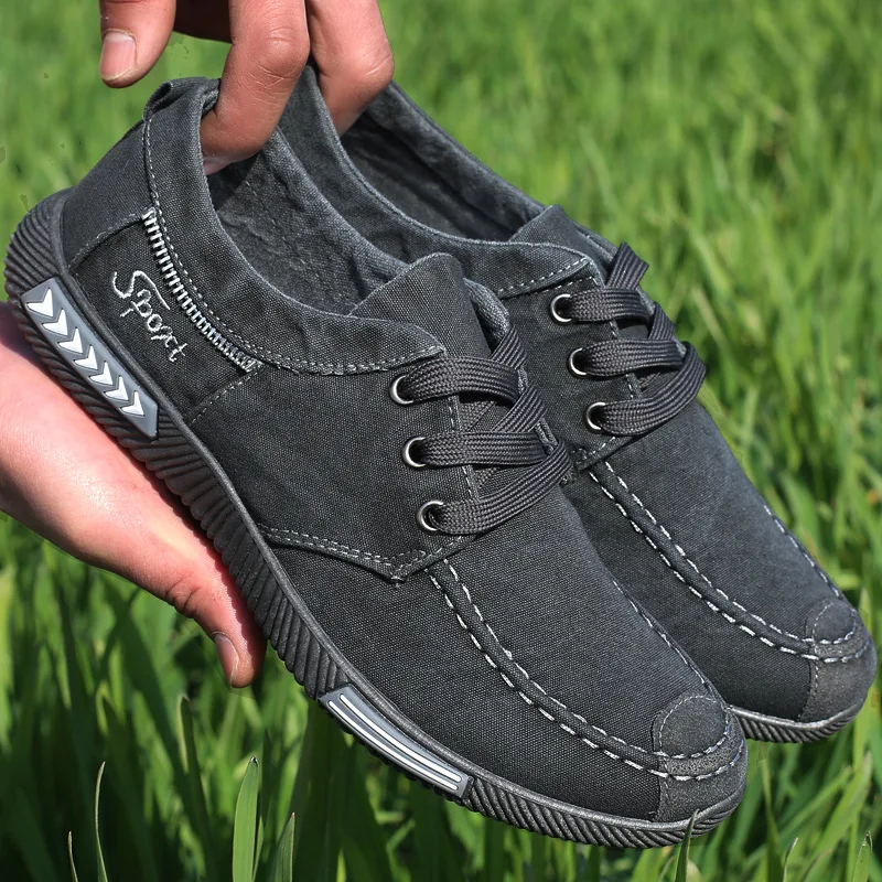 Fashion Canvas Men Shoes Denim Lace-Up Casual New 2019 Plimsolls Breathable Male Footwear Spring Autumn | Обувь