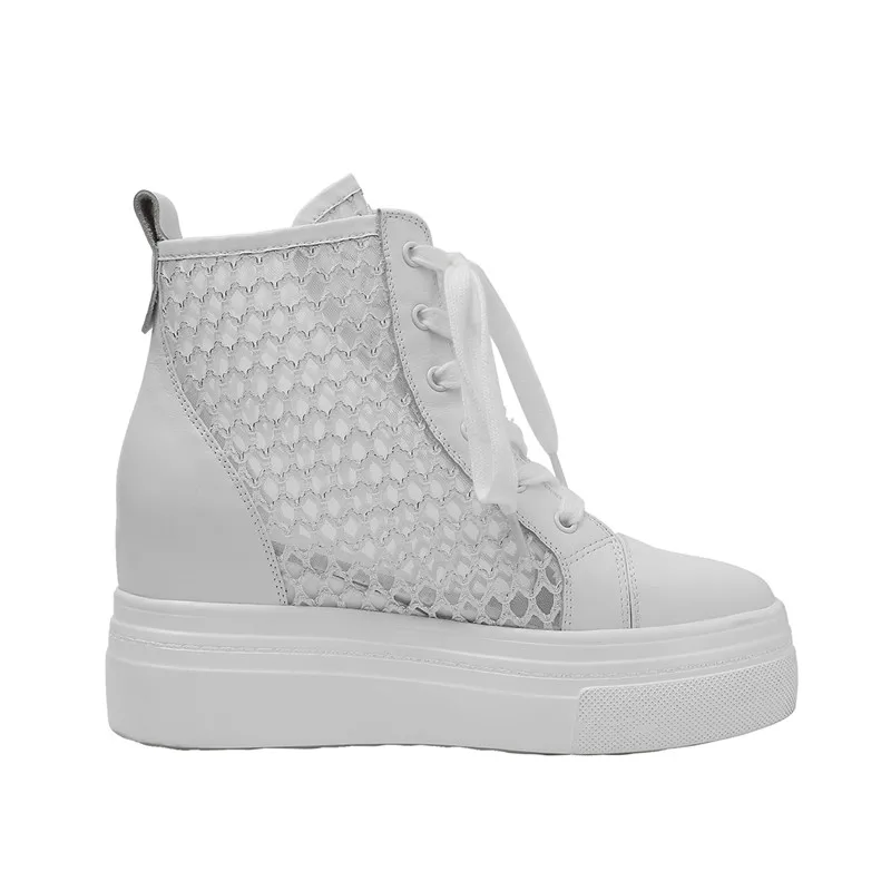 Женские ботильоны на массивном каблуке YMECHIC черные серебристые из сетчатой кожи