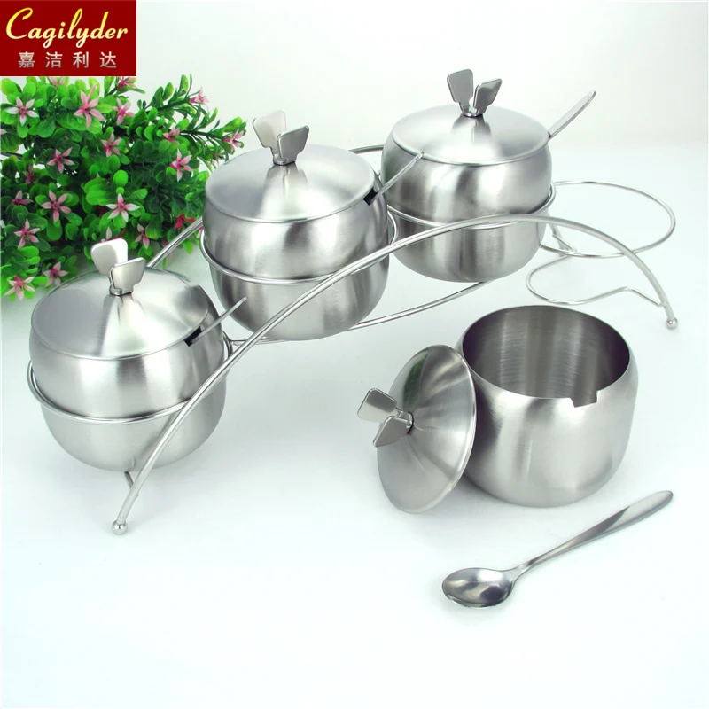 Коробка для приправ и специй из нержавеющей стали кастрюля сахара с ложкой