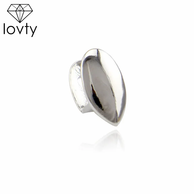1 PC silver Lovty хип хоп золотые зубы Grillz верхние и нижние грили зубной рта Панк зубы шапки Косплей вечерние зуб Рэппер Украшения для тела подарок - Окраска металла: 1 PC silver
