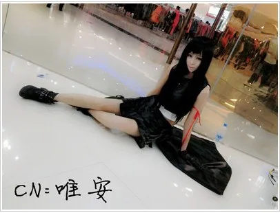 

Final Fantasy Costume Tifa Lockhart Cosplay Costume Women/Men Black Long Cloak cosplay Costume Black Party Club Costumes
