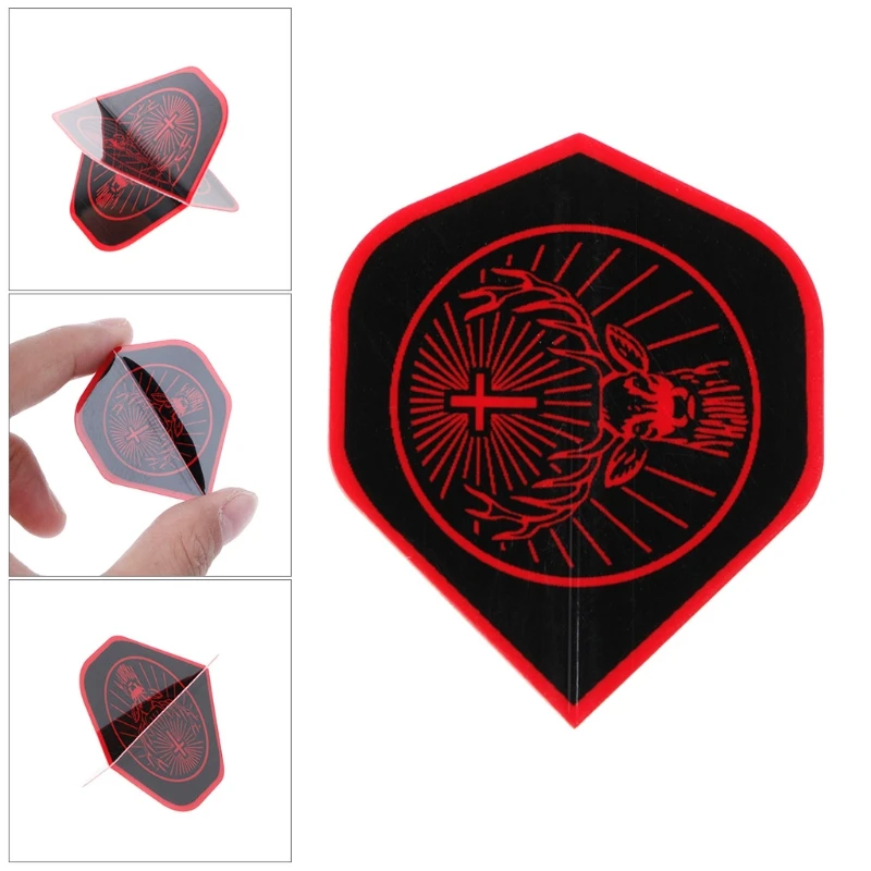 High Quality PET Dart Flights - 30 Pcs/Set with Rare Patterns in Red+Black image 3