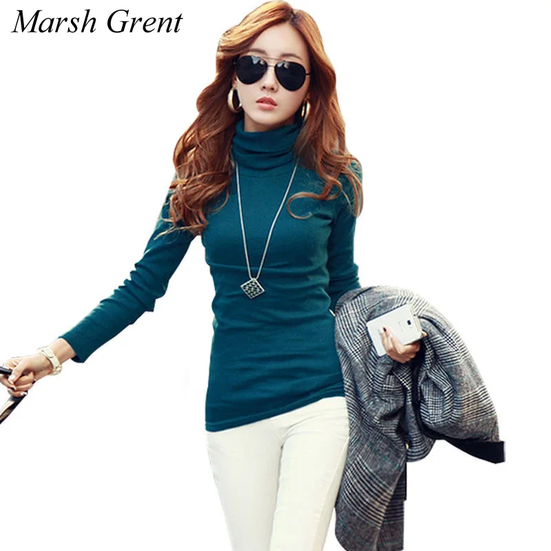 2018 осенние и зимние теплые плюс бархат утолщение основные водолазка рубашка