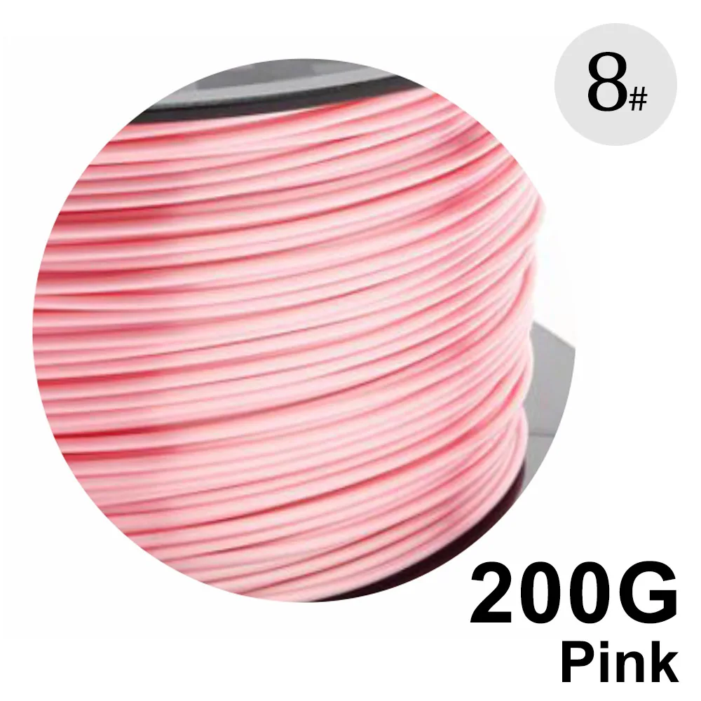 Pink Noulei 200 г 3D принтер нить блестящая Pla 1,75 мм шелковистый насыщенный блеск 24 цвета 3D шелковая печать материал - Цвет: Pink