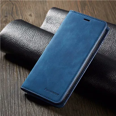 Брендовый кожаный флип-чехол для iPhone X XS Max XR iPhone 6 6S 7 8 Plus, магнитный чехол для iPhone 11 Pro Max, кошелек, слоты, чехол для телефона - Цвет: bule