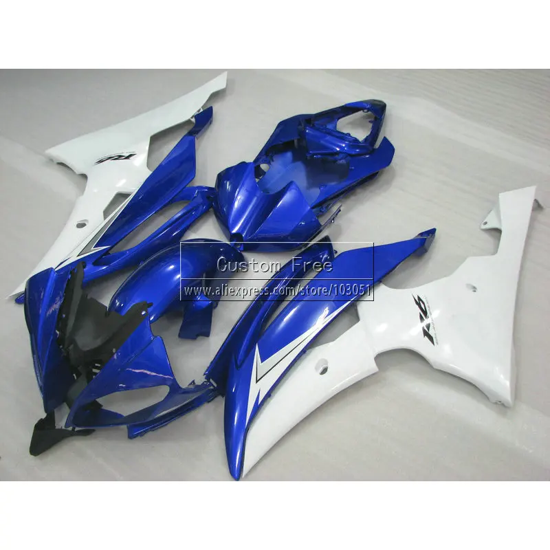 Литья под давлением мотоциклетные Обтекатели для YAMAHA YZF R6 2008 2009-2013 2014 YZFR6 08-14 Белый