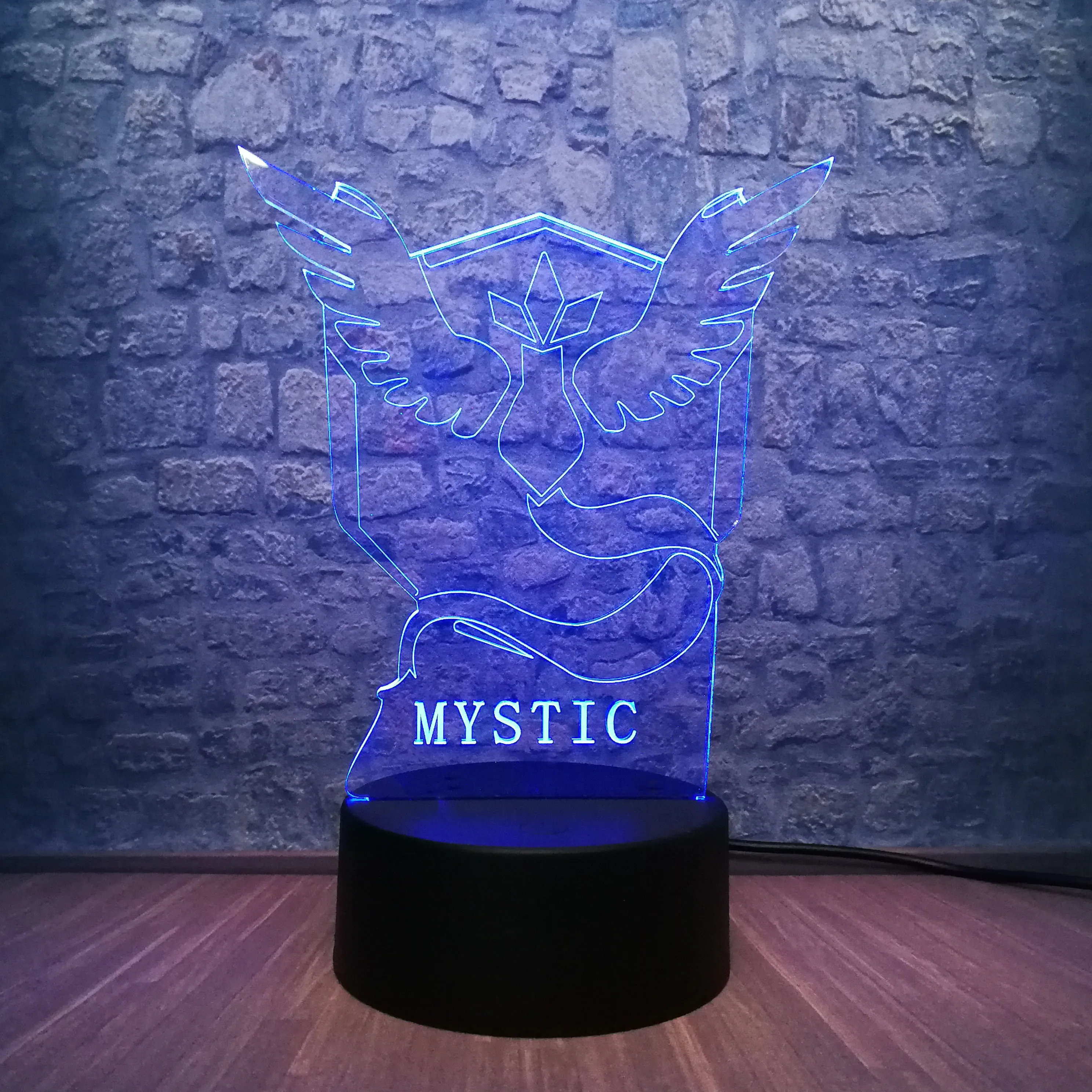 Японский Мистик Мультфильм Орел Покемон 3D LED USB лампа ночник светильник 7 цветов